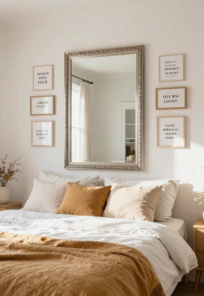 12 Ceiling Mirror Above Bed Ideas That Mount Safely Without Falling Risk - 7. Inspirational Quote Mirrors 1