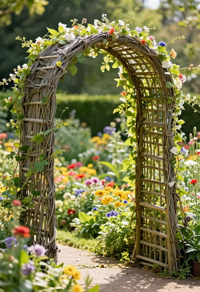 12 Cheap Trellis Ideas That Look Expensive and Support Heavy Vines - 3. Woven Willow Trellis 1