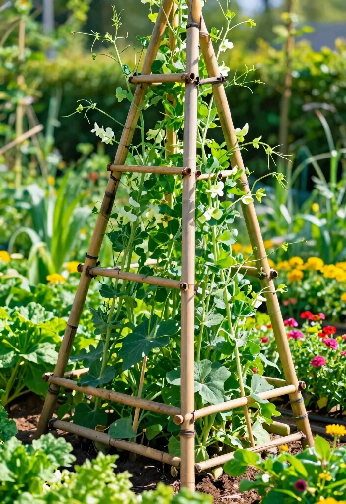 12 Cheap Trellis Ideas That Look Expensive and Support Heavy Vines - 4. Bamboo Stakes Trellis 1