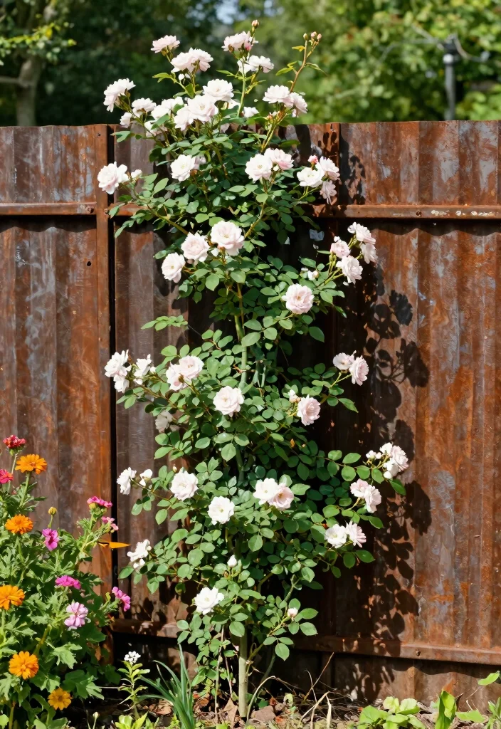 12 Cheap Trellis Ideas That Look Expensive and Support Heavy Vines - 7. Recycled Metal Fence Panels 1