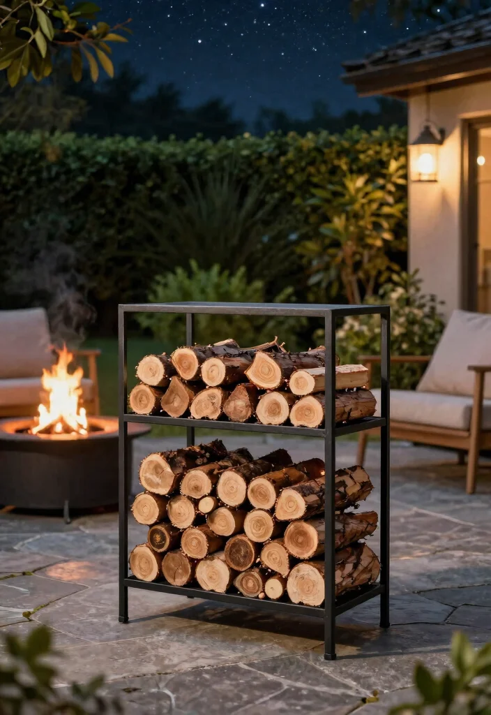 12 Outdoor Firewood Storage Ideas That Keep Wood Dry Year-Round - 2. Stylish Outdoor Firewood Racks 1