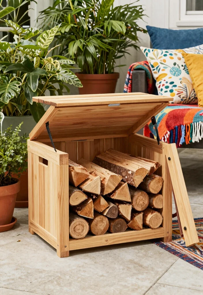 12 Outdoor Firewood Storage Ideas That Keep Wood Dry Year-Round - 4. Covered Wood Storage Bins 1