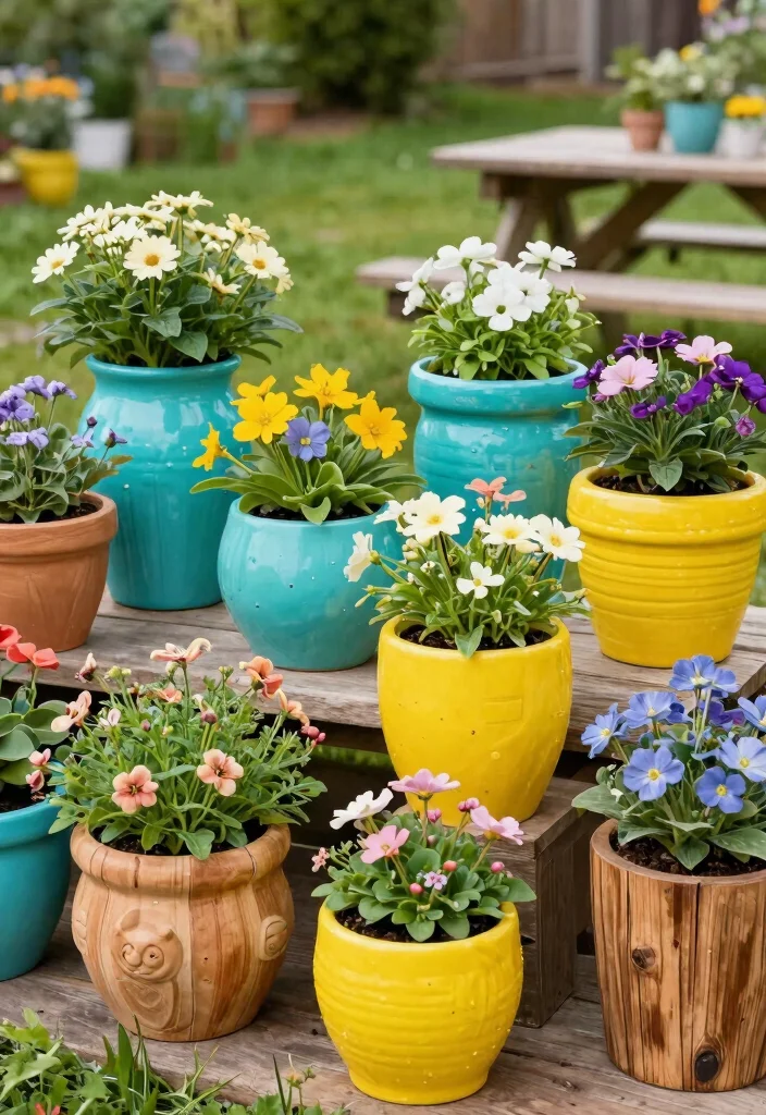 12 Outdoor Flower Pot Ideas That Don't Tip Over in Wind - 3. Resilient Resin Pots 1