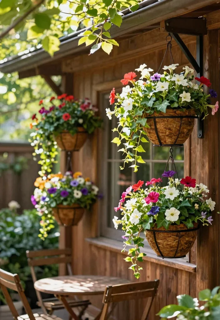 12 Outdoor Flower Pot Ideas That Don't Tip Over in Wind - 4. Heavy-Duty Hanging Baskets 1