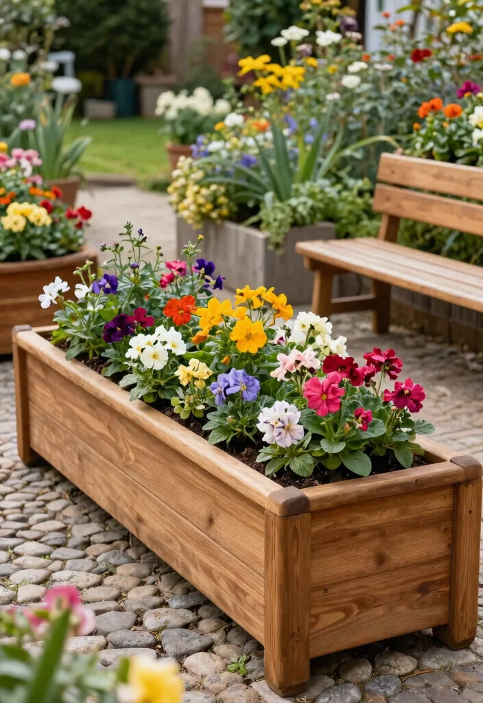 12 Outdoor Flower Pot Ideas That Don't Tip Over in Wind - 7. Planter Boxes with Weight 1
