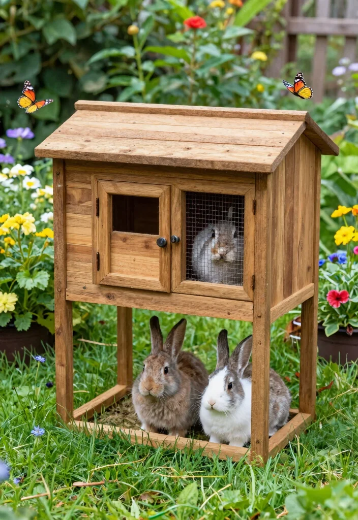 12 Outdoor Rabbit Cage Ideas That Protect From Weather and Predators - 1. The Raised Wooden Rabbit Hutch 1
