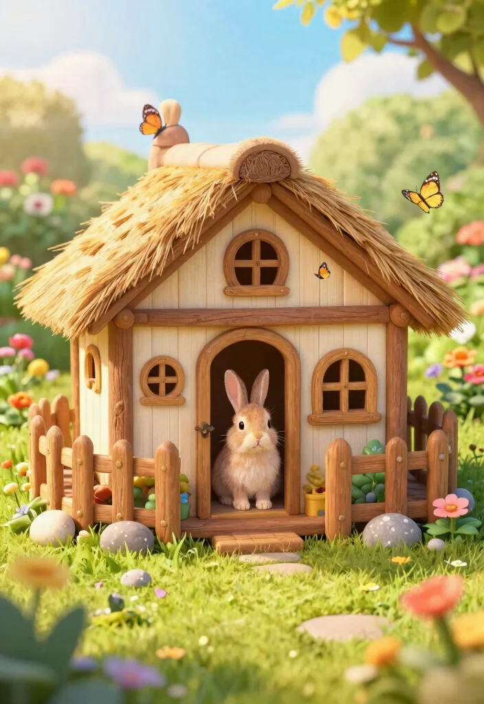 12 Outdoor Rabbit Cage Ideas That Protect From Weather and Predators - 3. The Cozy Rabbit Cottage 1