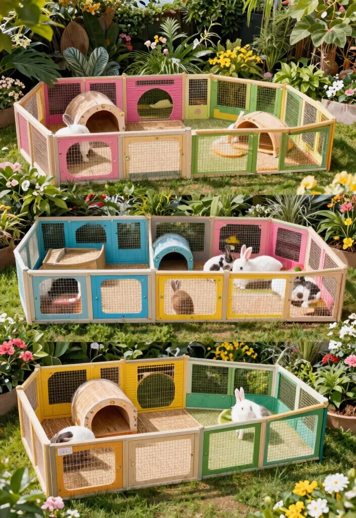 12 Outdoor Rabbit Cage Ideas That Protect From Weather and Predators - 4. The Multi-Section Rabbit Mansion 1