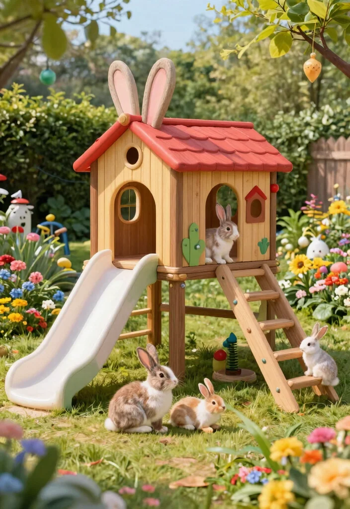 12 Outdoor Rabbit Cage Ideas That Protect From Weather and Predators - 5. A Stylish Rabbit Playhouse 1