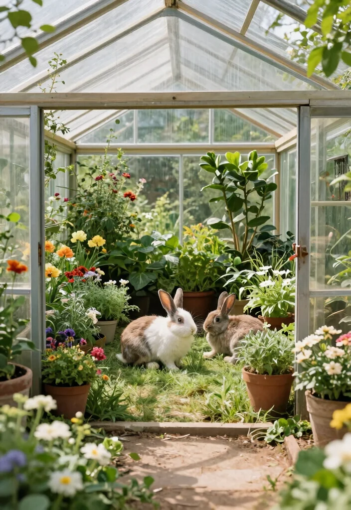 12 Outdoor Rabbit Cage Ideas That Protect From Weather and Predators - 6. The Greenhouse Rabbit Retreat 1
