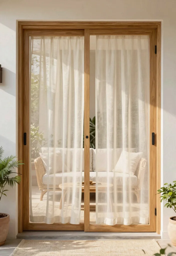 12 Patio Door Blinds Ideas That Block Heat Without Drilling - 2. Sheer Shades for Soft Light 1