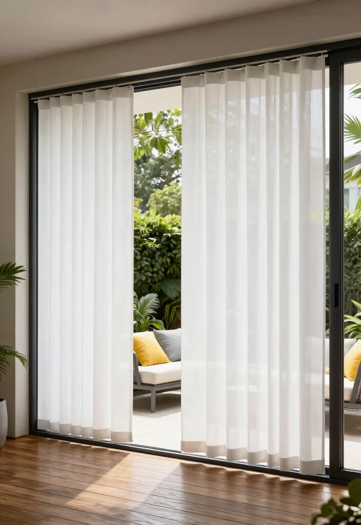 12 Patio Door Blinds Ideas That Block Heat Without Drilling - 4. Vertical Blinds for Versatile Coverage 1