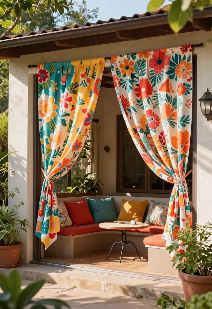 12 Patio Door Blinds Ideas That Block Heat Without Drilling - 5. Fabric Panels for a Cozy Look 1