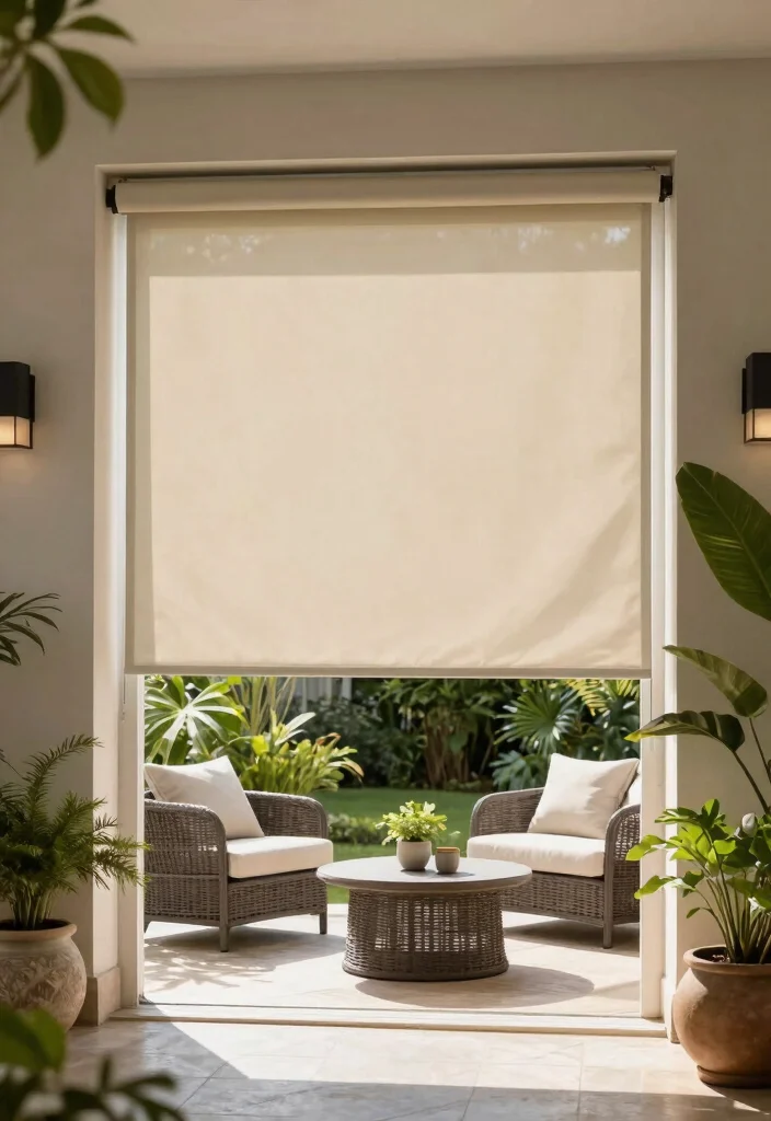 12 Patio Door Blinds Ideas That Block Heat Without Drilling - 7. Roller Shades with UV Protection 1