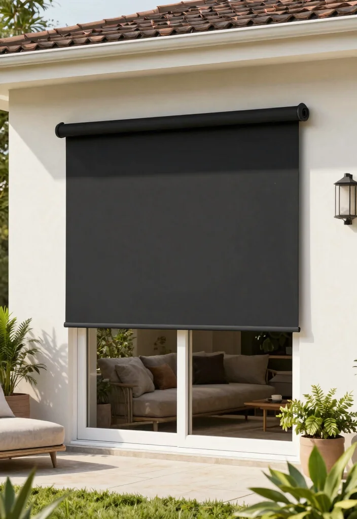 12 Patio Door Blinds Ideas That Block Heat Without Drilling - 9. External Roller Blinds for Complete Control 1