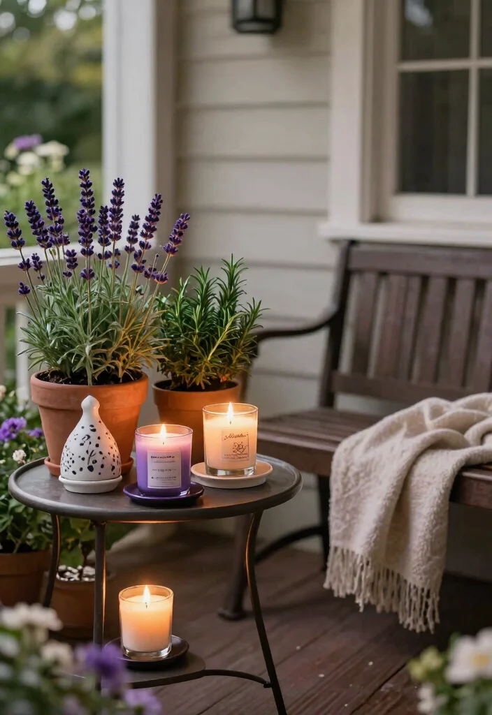 12 Porch Bench Decorating Ideas That Hide Clutter and Look Inviting - 12. Refresh with Scents 1