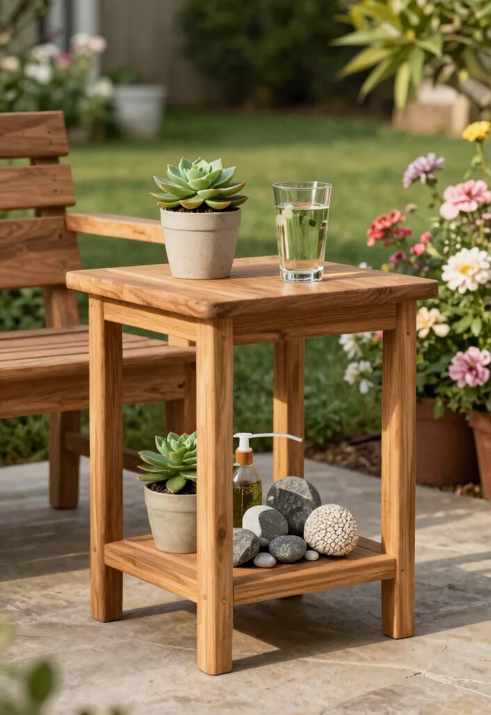 12 Porch Bench Decorating Ideas That Hide Clutter and Look Inviting - 3. Multi-Functional Side Table 1