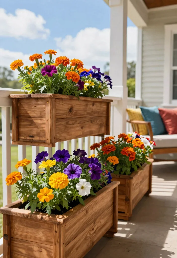 12 Porch Bench Decorating Ideas That Hide Clutter and Look Inviting - 4. Stylish Planter Boxes 1