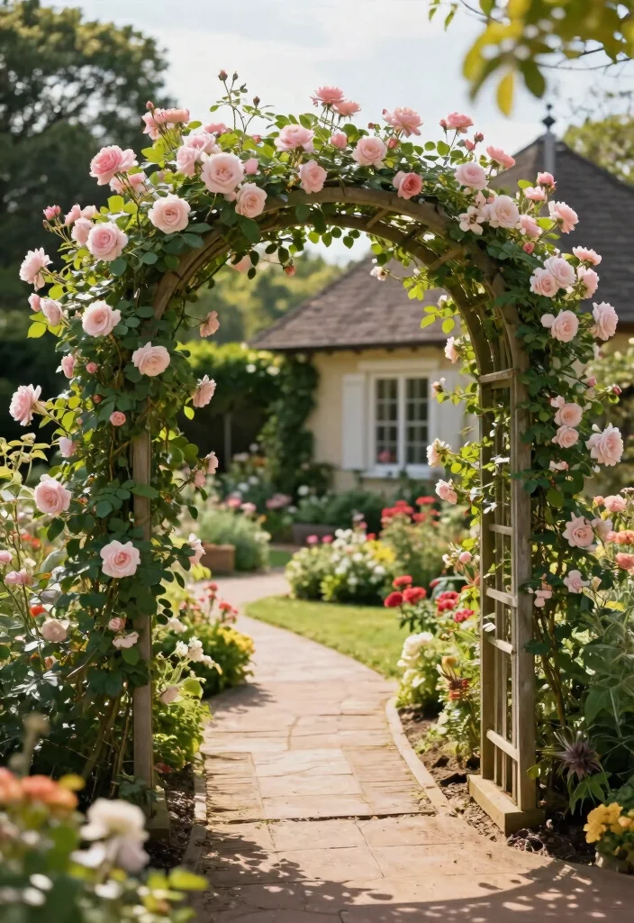 12 Window Trellis Exterior Ideas That Support Climbing Roses - 5. Elegant Arched Trellis 1