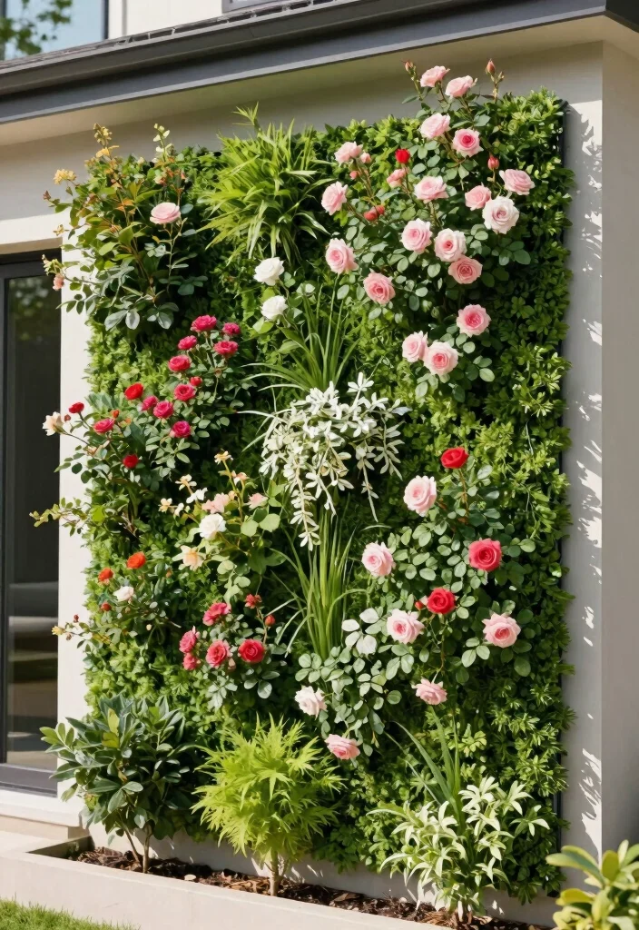 12 Window Trellis Exterior Ideas That Support Climbing Roses - 8. Green Wall with Climbing Roses 1