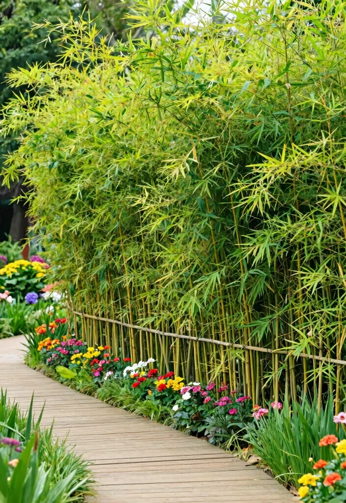 14 Bamboo Fence Ideas That Block Neighbors Without Permits - 11. Bamboo Hedge Fencing 1