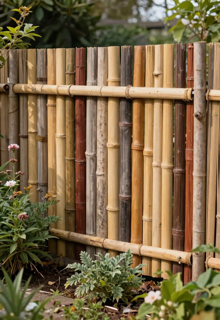 14 Bamboo Fence Ideas That Block Neighbors Without Permits - 14. Recycled Bamboo Fencing 1