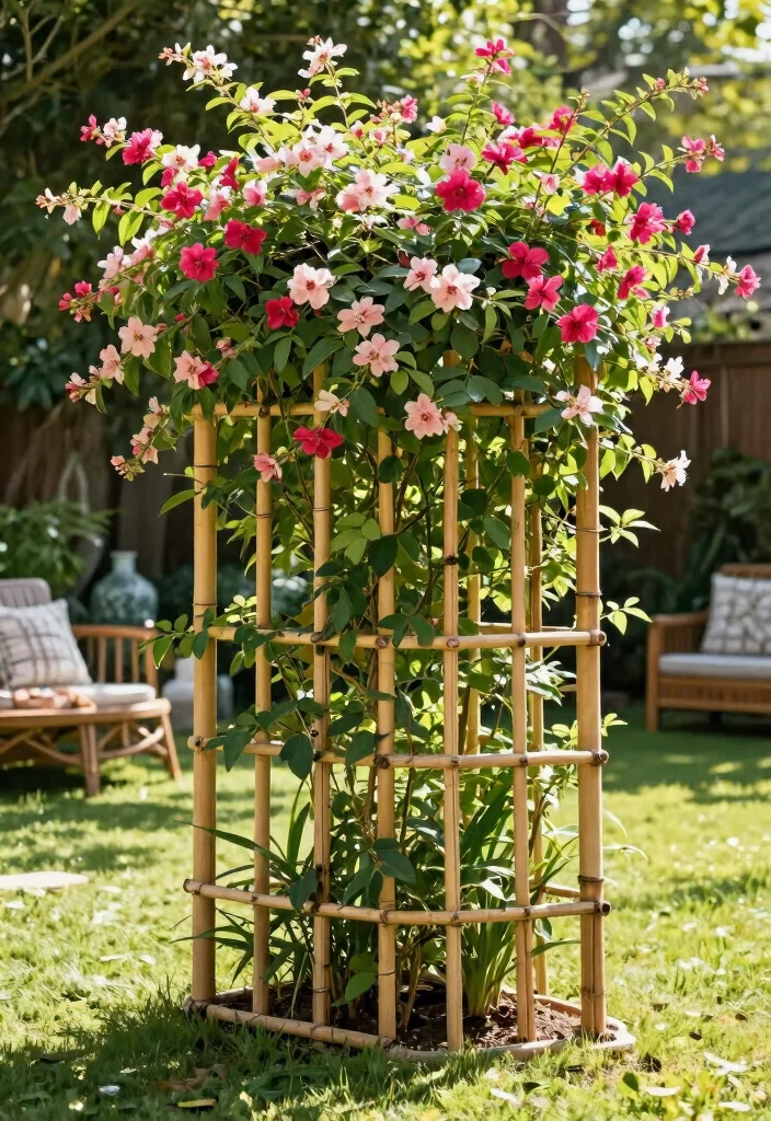 14 Bamboo Fence Ideas That Block Neighbors Without Permits - 5. Bamboo Privacy Trellis 1