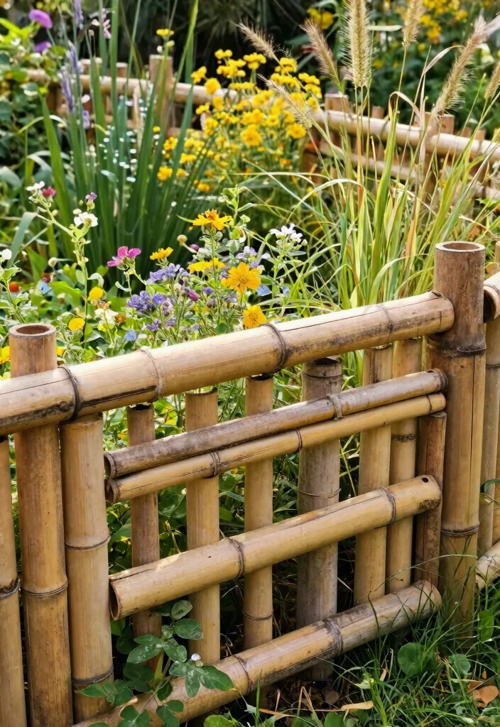 14 Bamboo Fence Ideas That Block Neighbors Without Permits - 9. Rustic Bamboo Split Rail Fencing 1