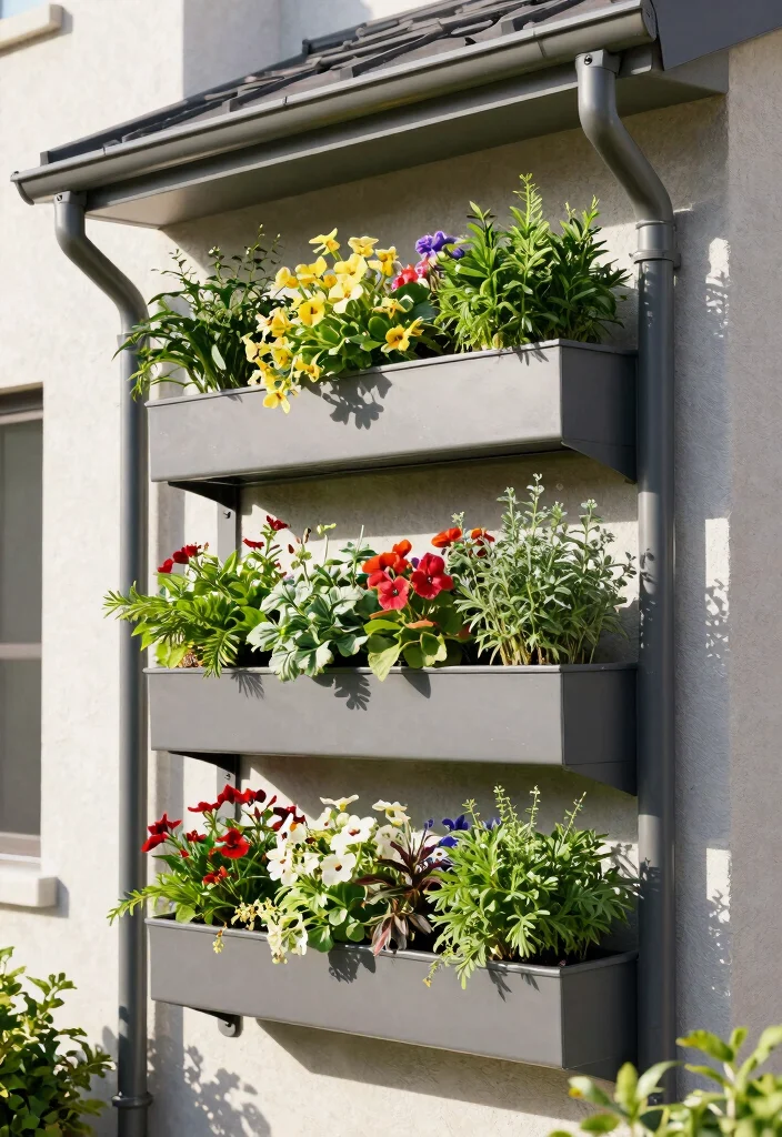 14 Easy Planter Boxes Ideas You Can Build in One Weekend - 7. Vertical Gutter Garden 1