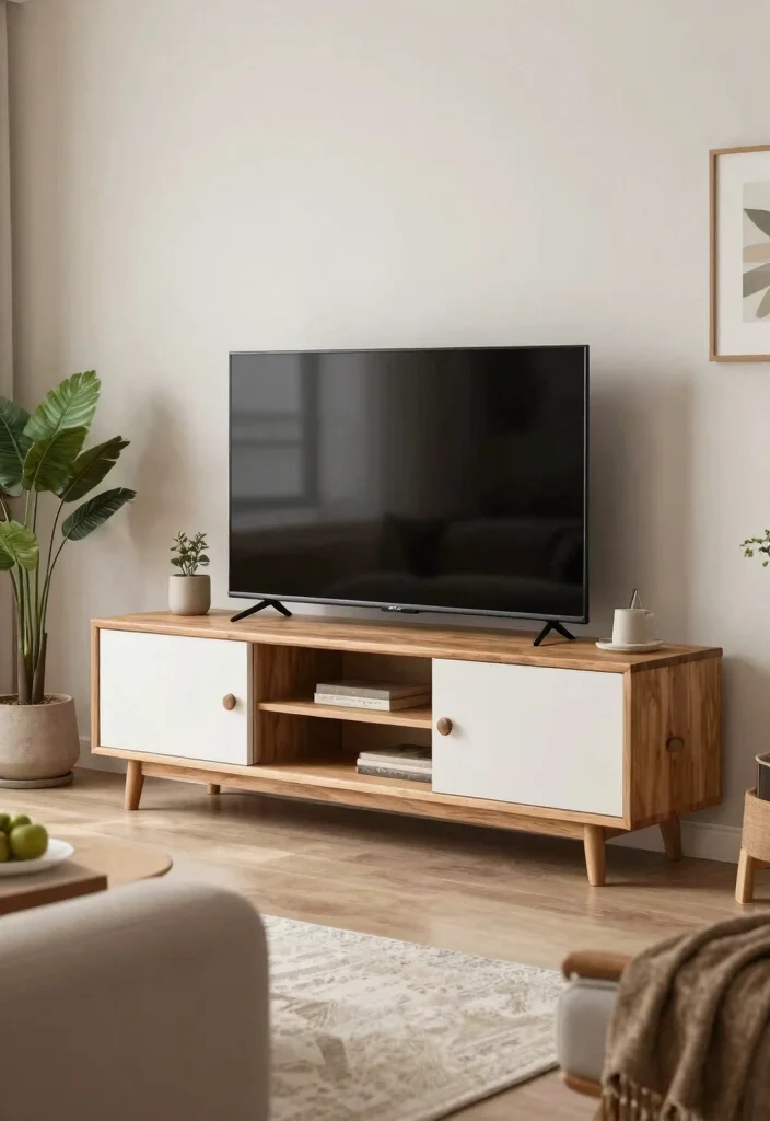 14 Farmhouse TV Stand Ideas That Hide All the Cords - 13. Contemporary Farmhouse TV Stand 1