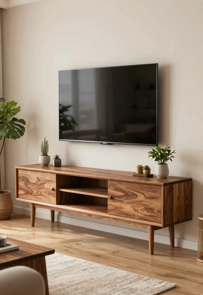 14 Farmhouse TV Stand Ideas That Hide All the Cords - 14. Floating Farmhouse TV Stand 1