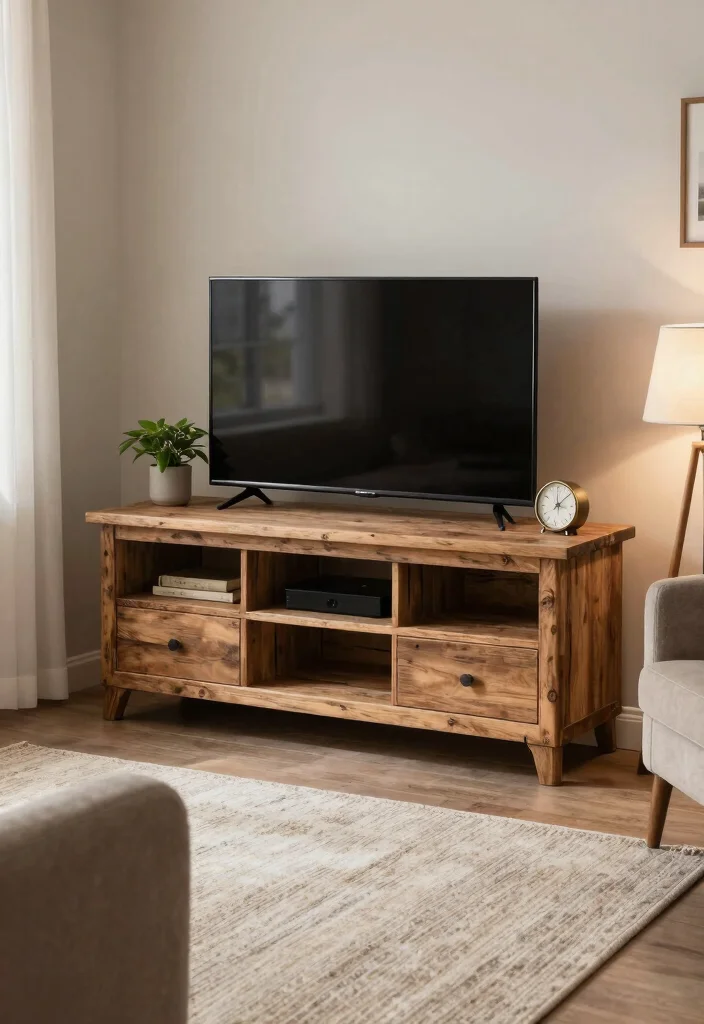 14 Farmhouse TV Stand Ideas That Hide All the Cords - 3. Corner TV Stand 1