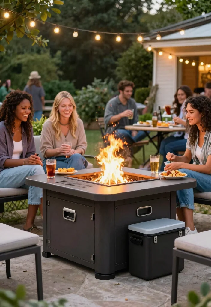 14 Fire Pit Table Ideas That Add Warmth Without Taking Up Your Whole Patio - 13. Fire Pit Table with Multi-Function Features: The Ultimate Investment 1
