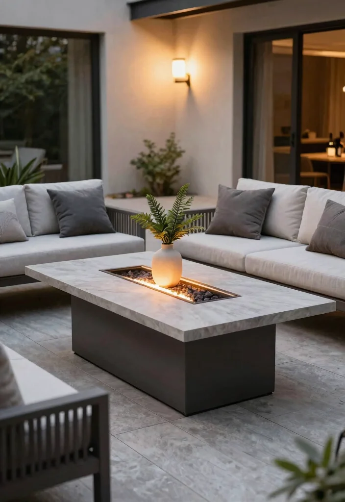 14 Fire Pit Table Ideas That Add Warmth Without Taking Up Your Whole Patio - 2. Rectangular Fire Pit Table: Modern Sophistication 1