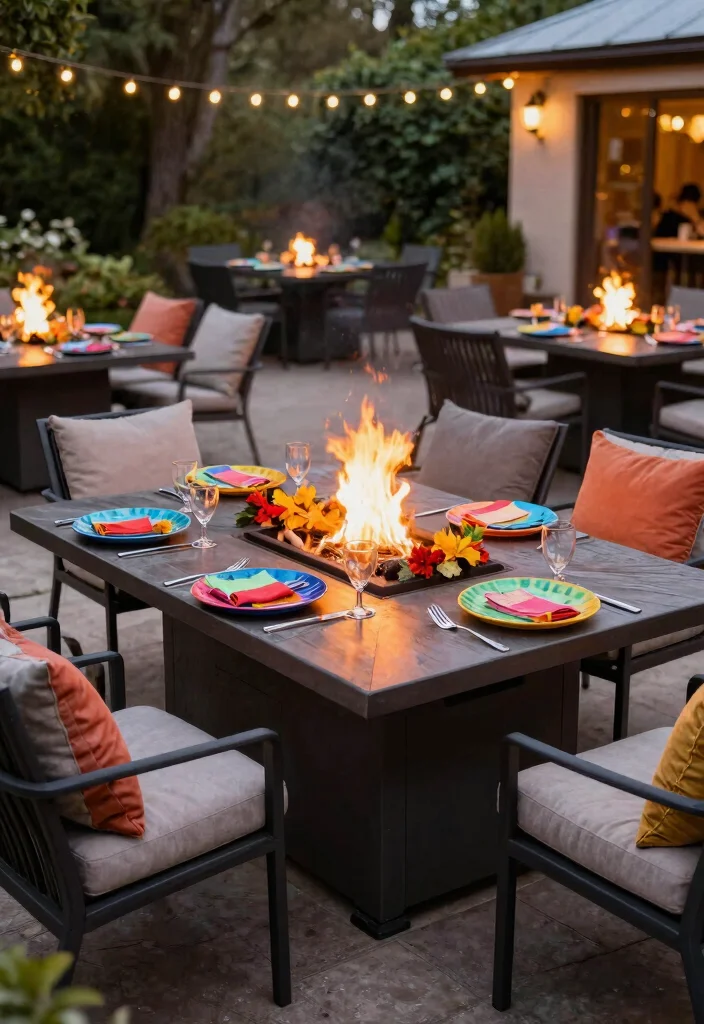 14 Fire Pit Table Ideas That Add Warmth Without Taking Up Your Whole Patio - 7. Fire Pit Dining Table: Elevate Your Meals 1