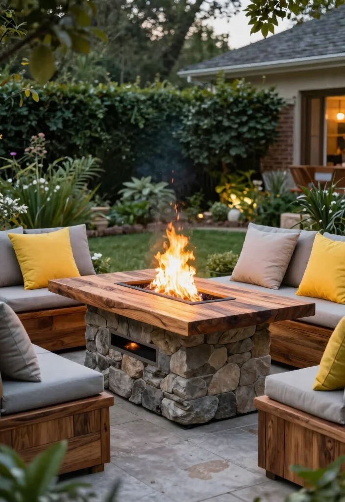 14 Fire Pit Table Ideas That Add Warmth Without Taking Up Your Whole Patio - 8. Custom-Built Fire Pit Table: Personal Touch 1
