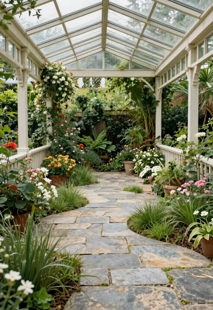 14 Glass Roof Pergola Ideas That Don't Turn Into an Oven in Summer - 13. Natural Pathways and Flooring 1