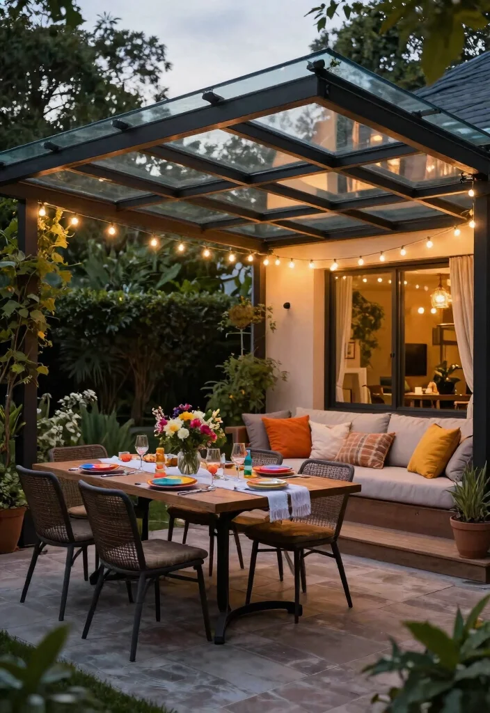 14 Glass Roof Pergola Ideas That Don't Turn Into an Oven in Summer - 5. Multi-Functional Spaces 1