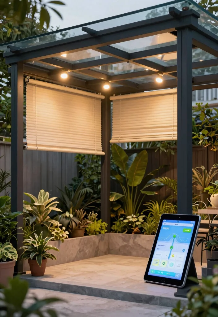 14 Glass Roof Pergola Ideas That Don't Turn Into an Oven in Summer - 6. Smart Technology Integration 1