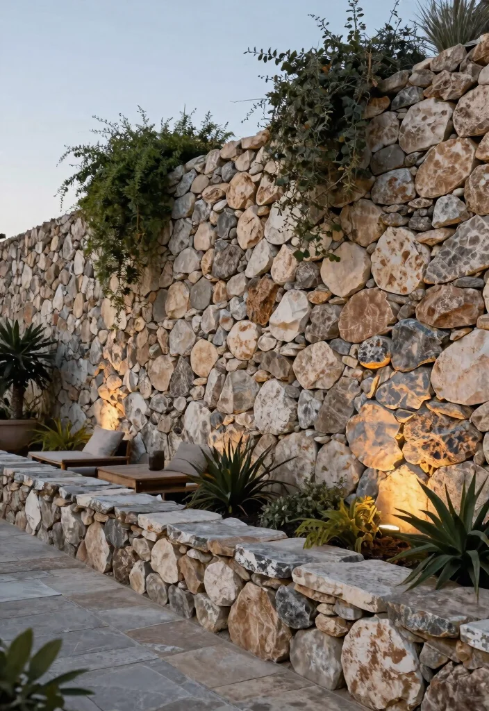 14 Patio Privacy Screen Ideas That Block Neighbors Fast - 11. Stone Wall Screens 1