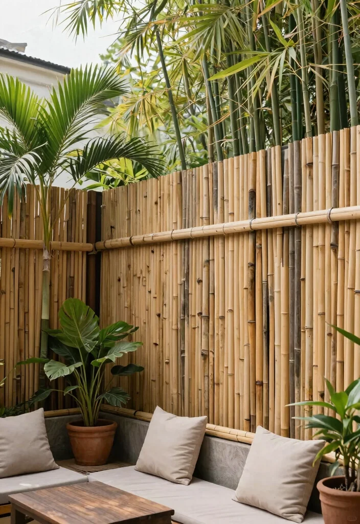14 Patio Privacy Screen Ideas That Block Neighbors Fast - 3. Bamboo Fencing 1