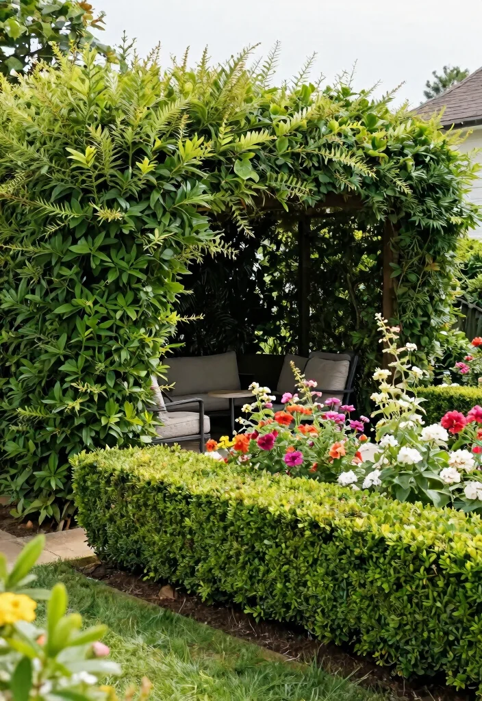 14 Patio Privacy Screen Ideas That Block Neighbors Fast - 8. Plant Hedge Borders 1