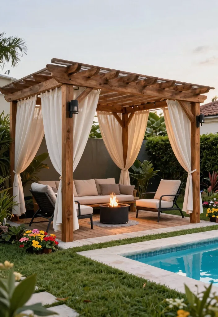 14 Pergola by Pool Ideas That Provide Full Shade All Day - 6. Freestanding Pergola for Versatile Layouts 1