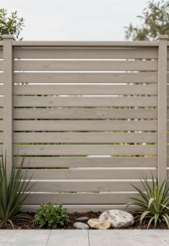 14 Wood Privacy Fence Ideas That Last 10+ Years Without Rotting - 7. Modern Horizontal Slat Fences: Sleek and Stylish 1