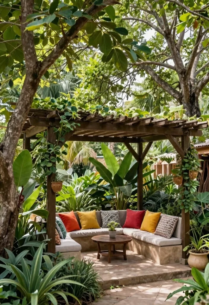15 Boho Pergola Ideas That Provide Full Shade and Privacy - 13. Natural Shade Solutions 1