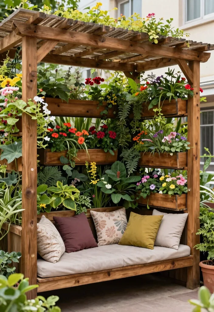 15 Boho Pergola Ideas That Provide Full Shade and Privacy - 5. Vertical Gardens 1
