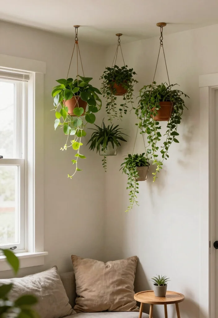 15 Ceiling Plant Hanger Concepts That Hold Multiple Pots Safely - 6. Corner Plant Hangers for Unused Spaces 1