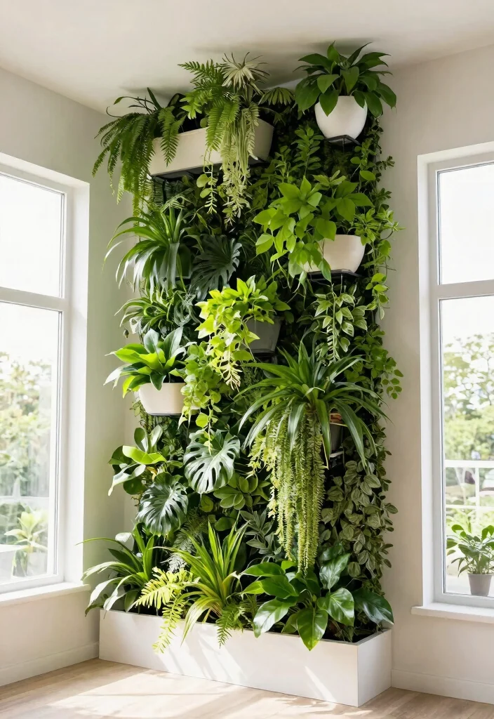 15 Ceiling Plant Hanger Concepts That Hold Multiple Pots Safely - 9. Vertical Gardens with Ceiling Planters 1