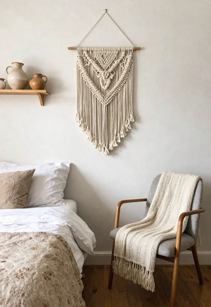 15 Farmhouse Decor Bedroom Ideas on a Budget That Look Cohesive - 14. Personal Touches with Handmade Decor 1
