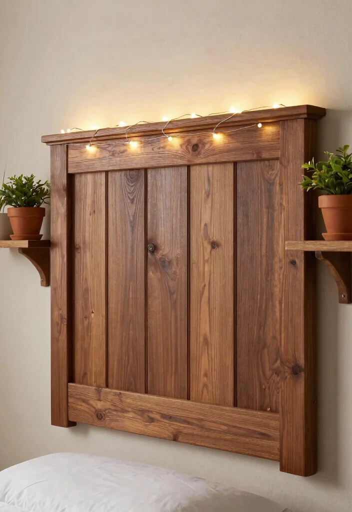 15 Farmhouse Decor Bedroom Ideas on a Budget That Look Cohesive - 2. DIY Rustic Wooden Headboard 1